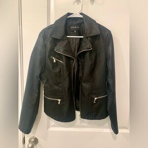 NWOT Ookie and Lala Black Faux Leather Moto Jacket
